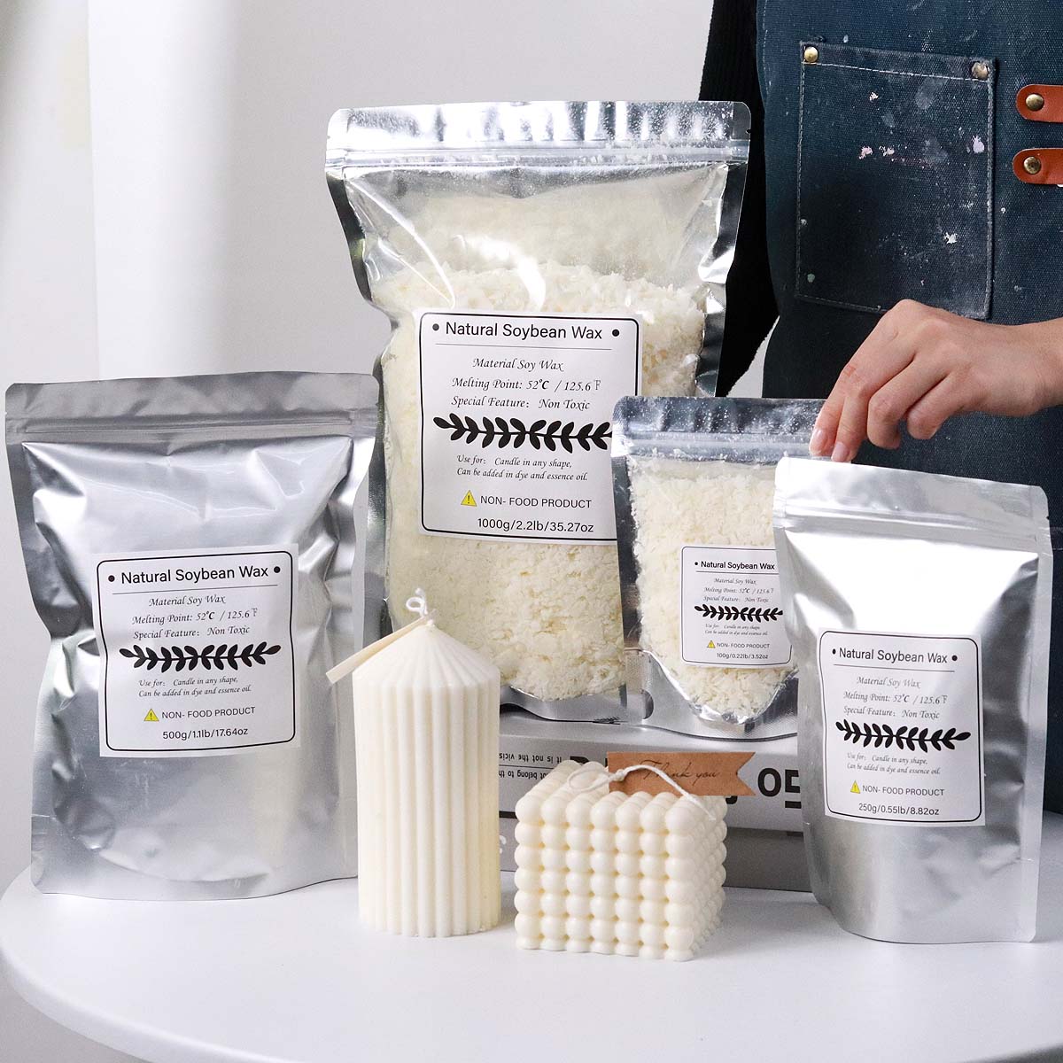 500g/1kg Natural Soy Wax Flake - Candle Supplies Bulk ulasan dan harga