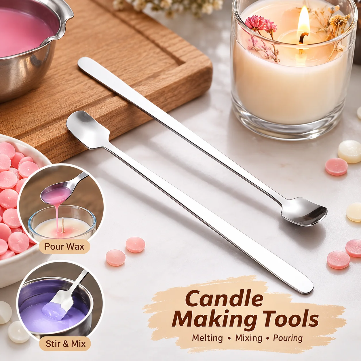 1/2PCS Stainless Steel Candle  - Candle Supplies Bulk ulasan dan harga