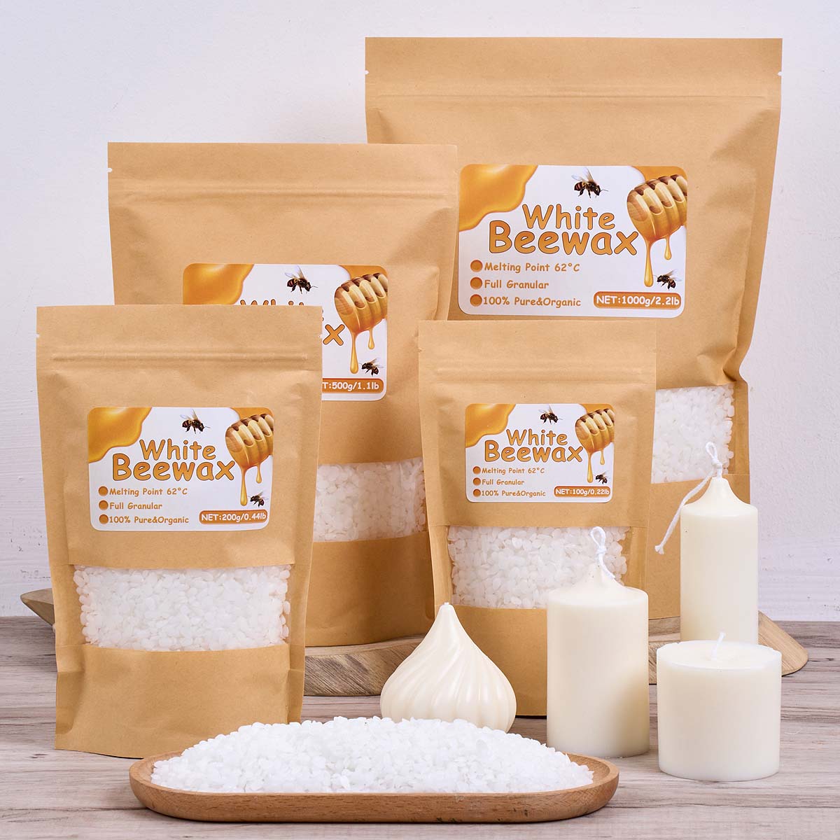1000g White Beeswax DIY Candle - Candle Supplies Bulk ulasan dan harga